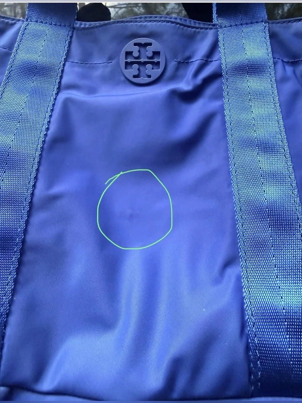 Tory Burch Quinn Blue Nylon Tote Bag